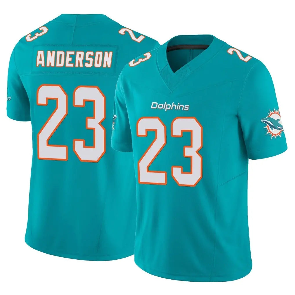 Punc M.Dolphins #23 Zayne Anderson Player Aqua Limited Vapor F.U.S.E. Home Game Stitched Jerseys