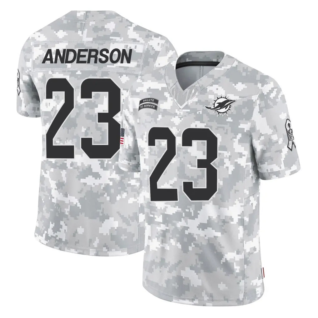 Punc M.Dolphins #23 Zayne Anderson Player Arctic Camo Salute To Service Limited Game Stitched Jerseys