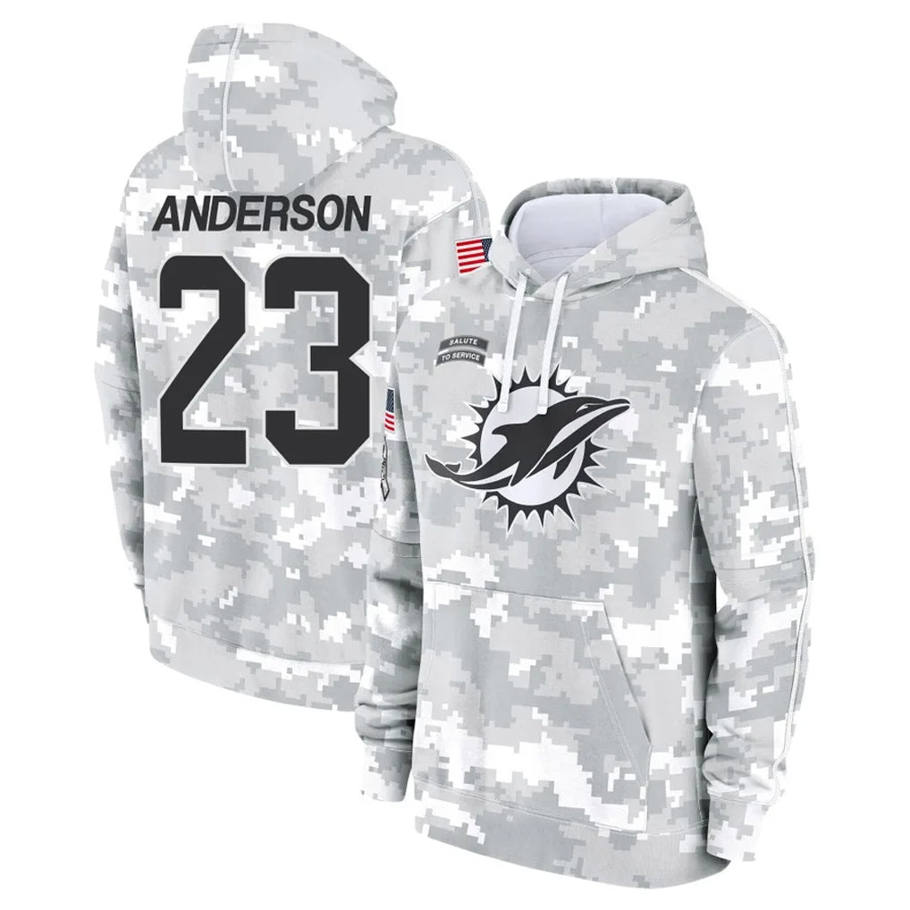 Punc M.Dolphins #23 Zayne Anderson Player Arctic Camo Salute to Service Hoodies Limited Game Stitched Jerseys