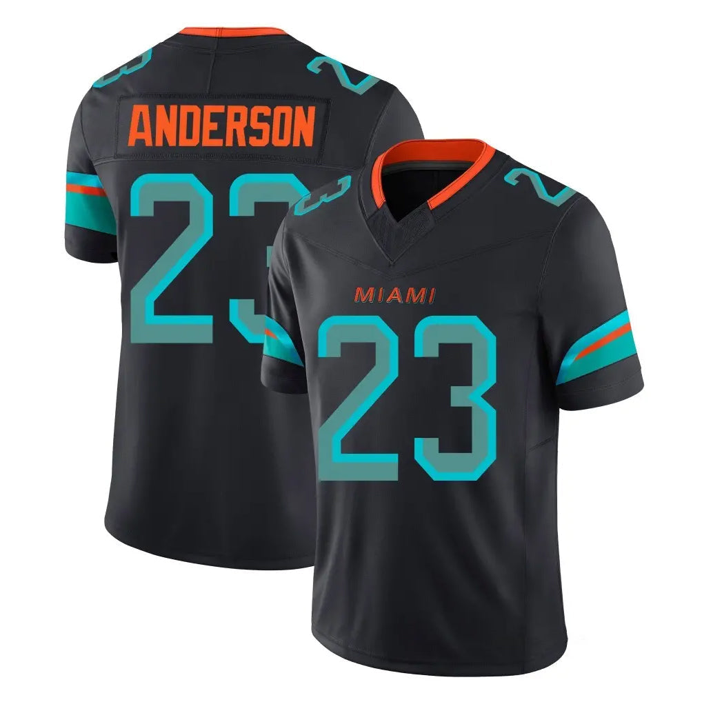 Punc M.Dolphins #23 Zayne Anderson Player Black Limited Pitch Rivalries Collection Home Game Stitched Jerseys
