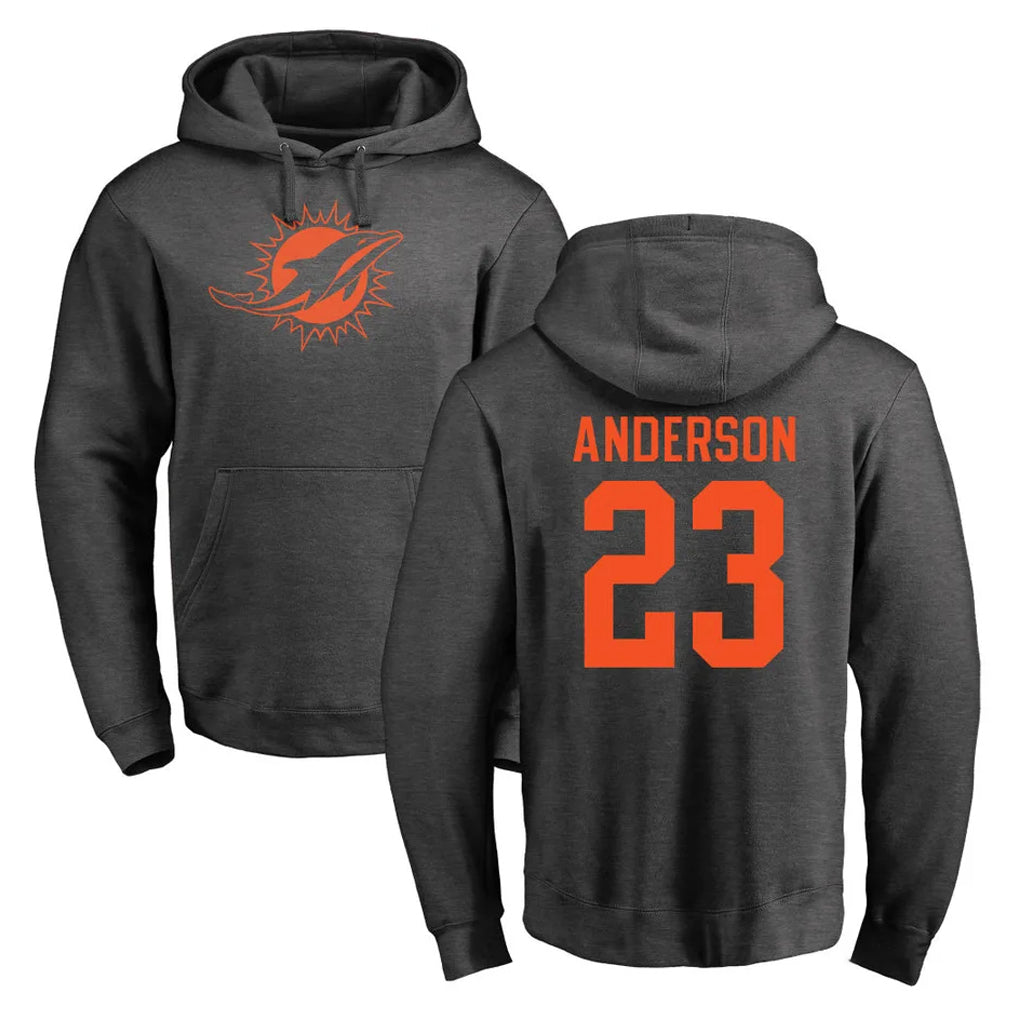 Punc M.Dolphins #23 Zayne Anderson Player Darkgray Pullover Hoodies Limited Stitched Jerseys