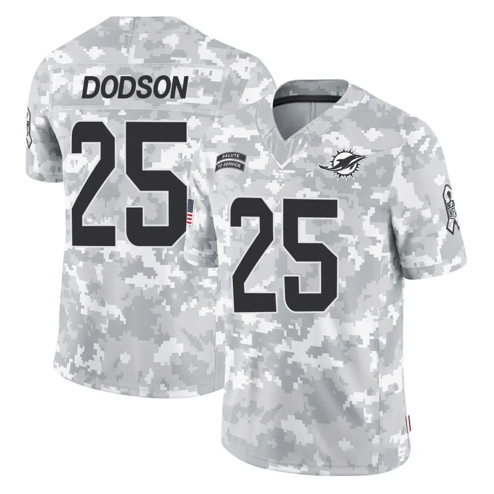 Punc M.Dolphins #25 Tyrel Dodson Player Arctic Camo Salute To Service Limited Game Stitched Jerseys