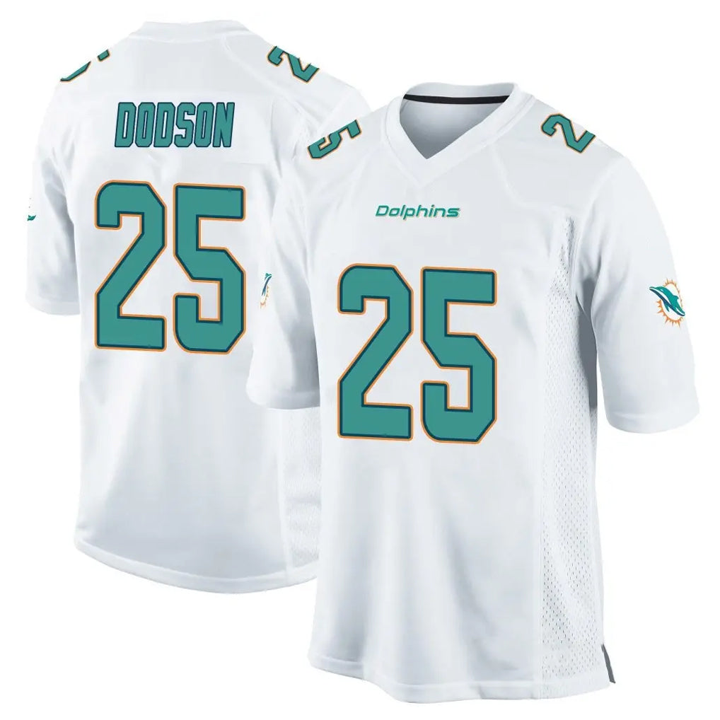 Punc M.Dolphins #25 Tyrel Dodson Player White Home Game Stitched Jerseys