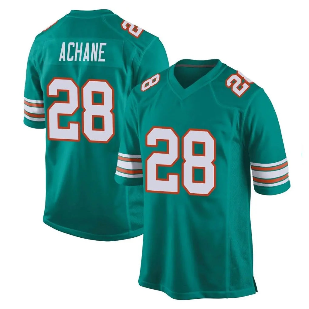 Punc M.Dolphins #28 De'Von Achane Player Aqua Alternate Home Game Stitched Jerseys