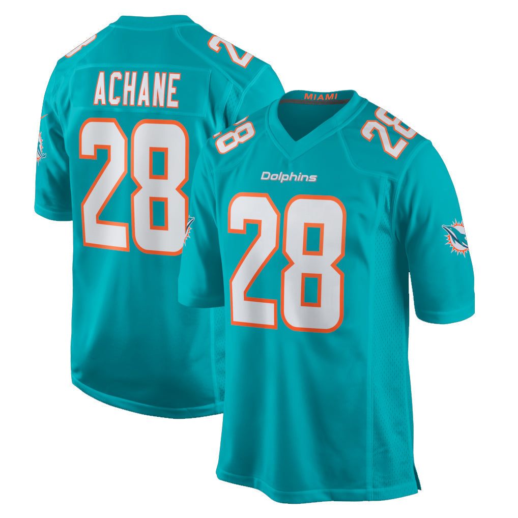 Punc M.Dolphins #28 De'Von Achane Player Aqua Home Game Stitched Jerseys
