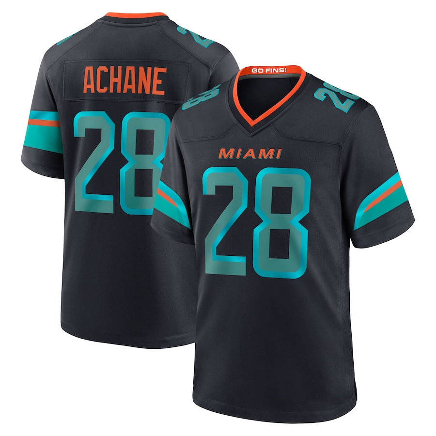 Punc M.Dolphins #28 De?¡¥Von Achane Player Blue Rivalries Collection Game Stitched Jerseys