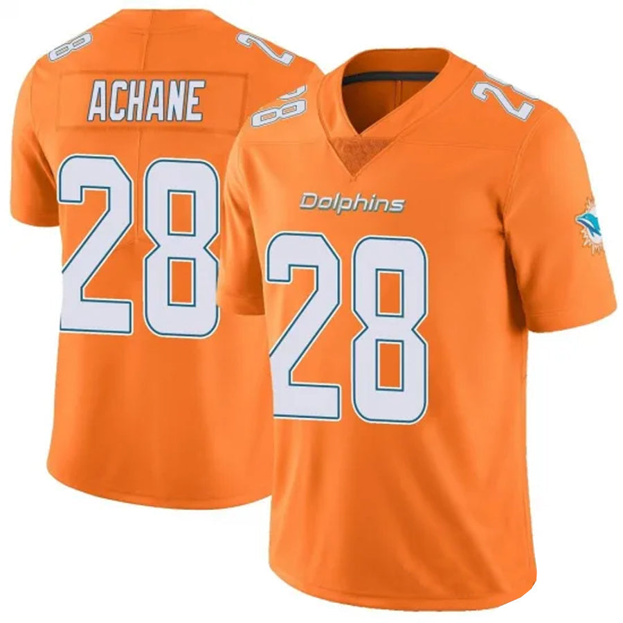Punc M.Dolphins #28 De?¡¥Von Achane Player Orange Vapor Limited Stitched Jerseys