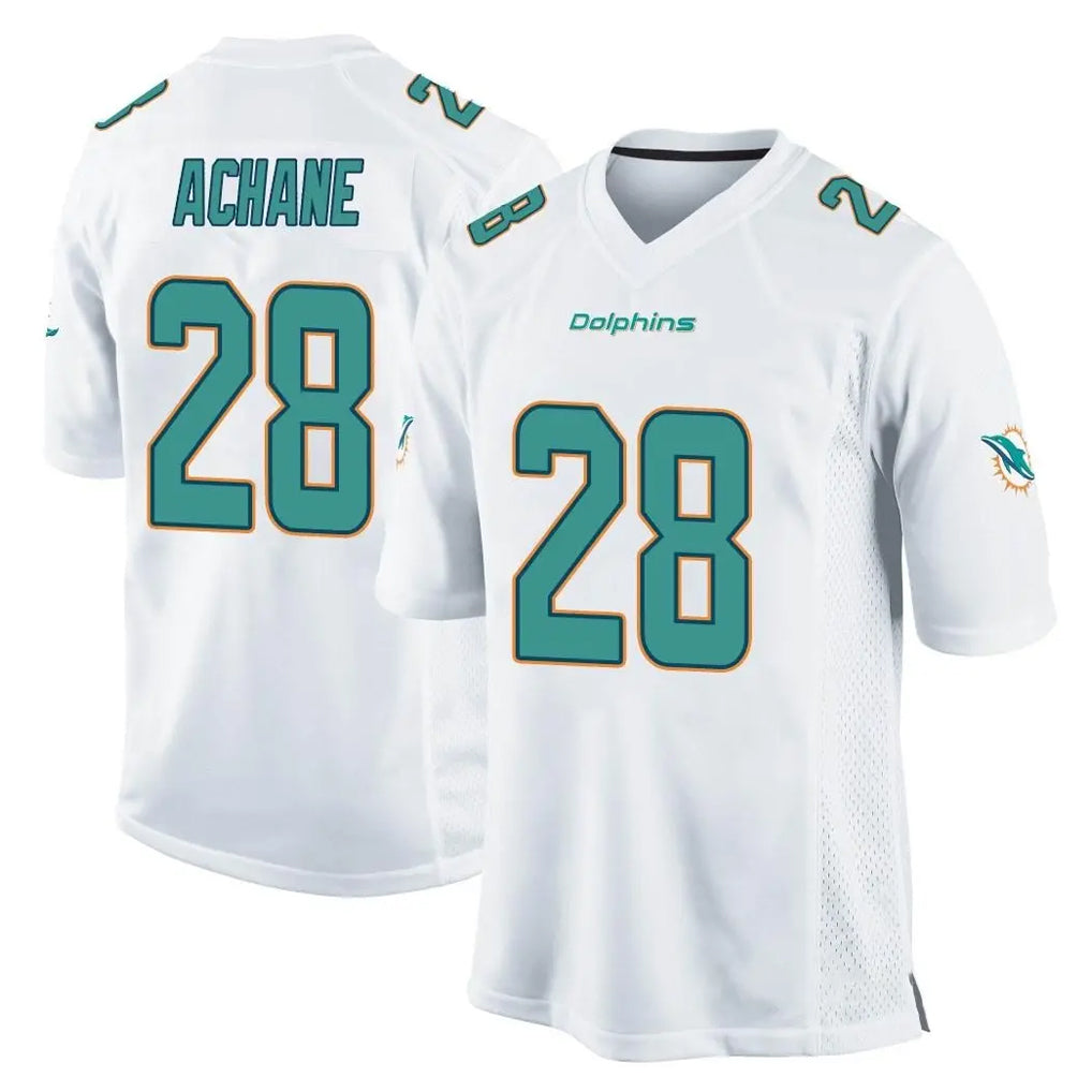 Punc M.Dolphins #28 De'Von Achane Player White Home Game Stitched Jerseys