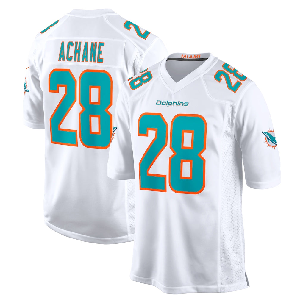 Punc M.Dolphins #28 De'Von Achane Player White Limited Home Game Stitched Jerseys