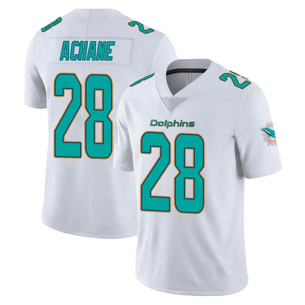 Punc M.Dolphins #28 De'Von Achane Player White Limited Vapor Untouchable Home Game Stitched Jerseys