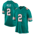 Punc M.Dolphins #2 Malik Willis Player Aqua Alternate Home Game Stitched Jerseys