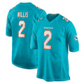 Punc M.Dolphins #2 Malik Willis Player Aqua Home Game Stitched Jerseys