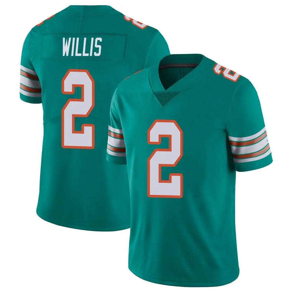 Punc M.Dolphins #2 Malik Willis Player Aqua Limited Alternate Vapor Untouchable Home Game Stitched Jerseys
