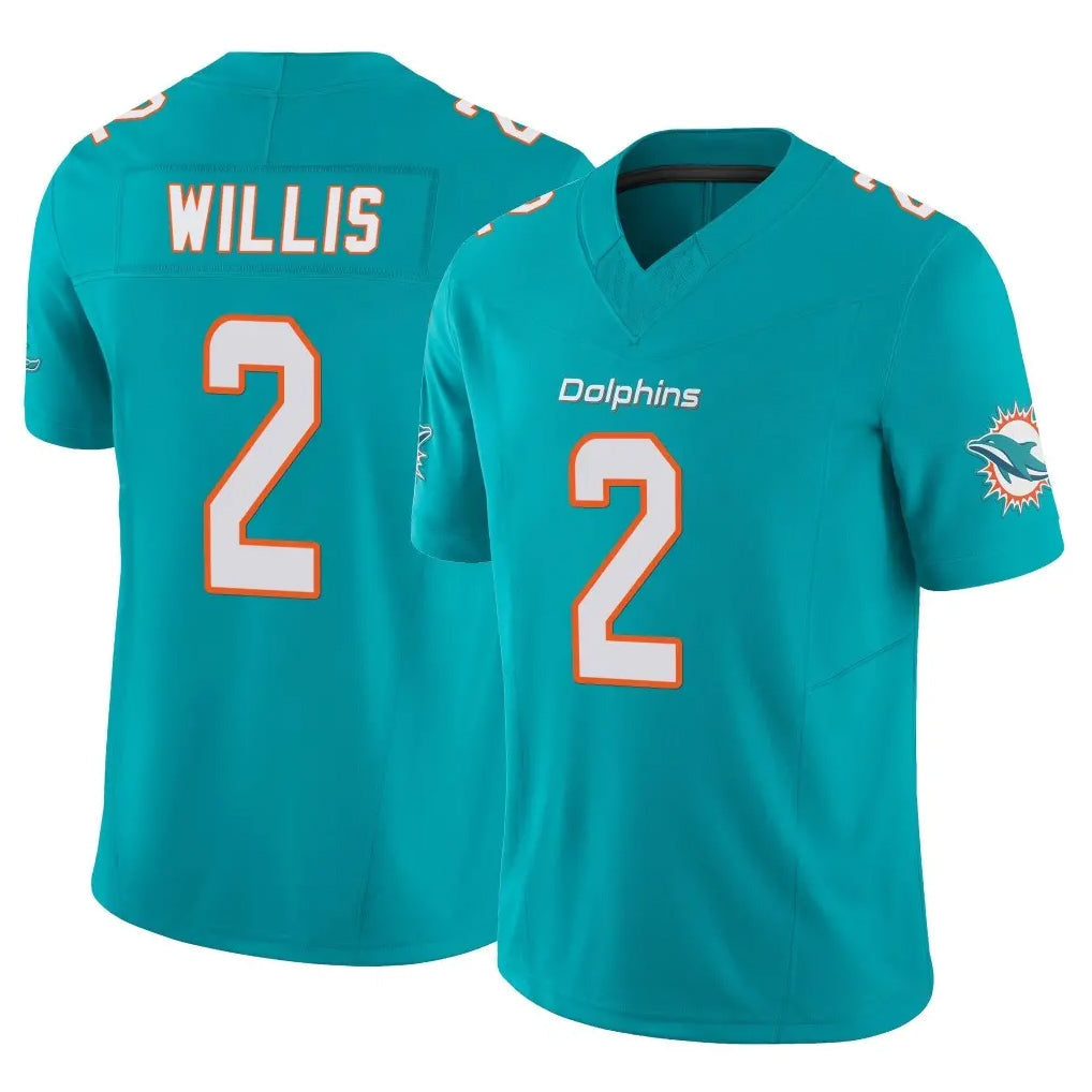 Punc M.Dolphins #2 Malik Willis Player Aqua Limited Vapor F.U.S.E. Home Game Stitched Jerseys