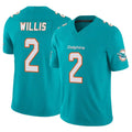 Punc M.Dolphins #2 Malik Willis Player Aqua Limited Vapor F.U.S.E. Home Game Stitched Jerseys
