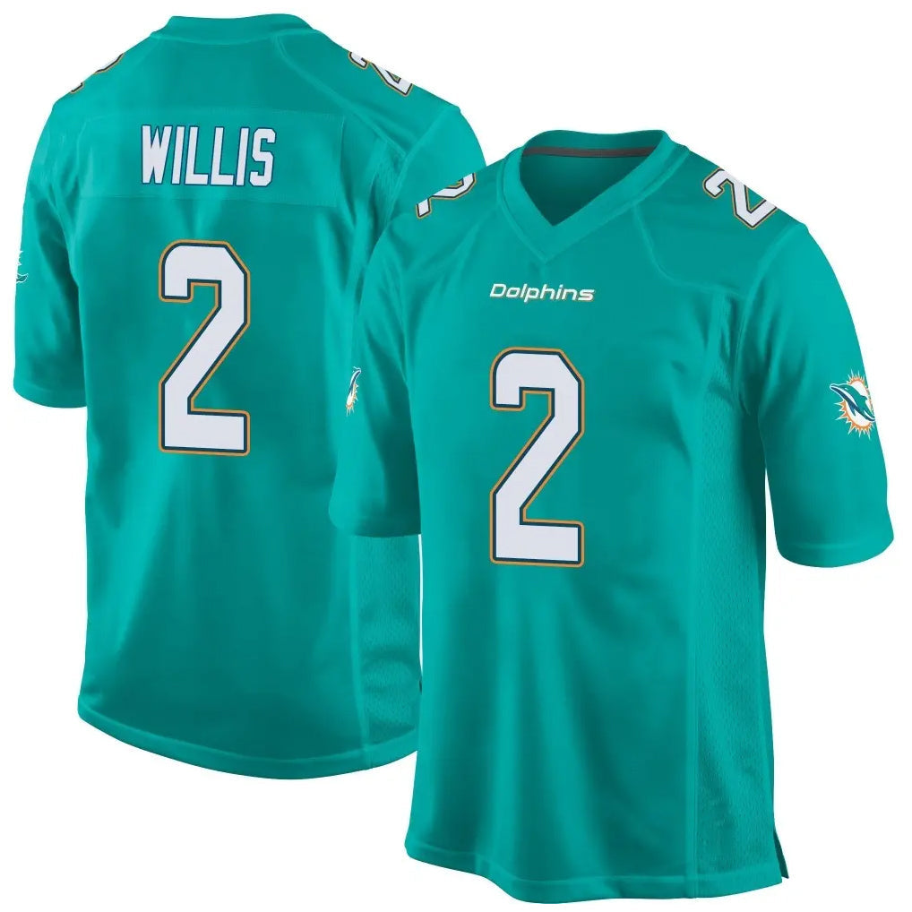Punc M.Dolphins #2 Malik Willis Player Aqua Team Color Home Game Stitched Jerseys