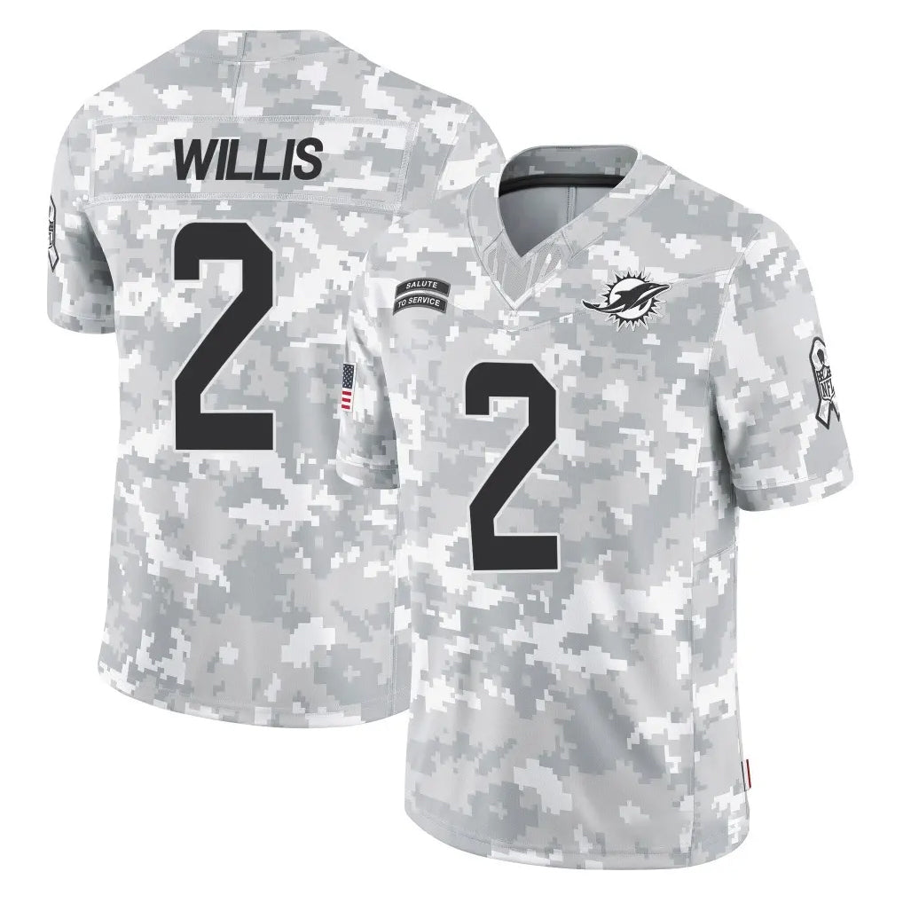 Punc M.Dolphins #2 Malik Willis Player Arctic Camo Salute To Service Limited Game Stitched Jerseys