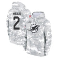 Punc M.Dolphins #2 Malik Willis Player Arctic Camo Salute to Service Hoodies Limited Game Stitched Jerseys