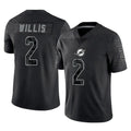 Punc M.Dolphins #2 Malik Willis Player Black Reflective Limited Game Stitched Jerseys