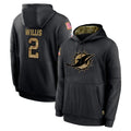 Punc M.Dolphins #2 Malik Willis Player Black Salute to Service Hoodies Limited Game Stitched Jerseys