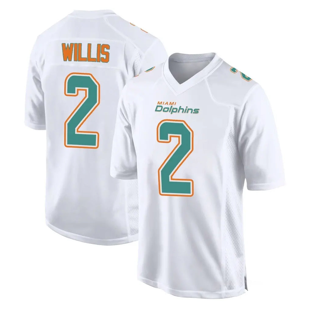 Punc M.Dolphins #2 Malik Willis Player White Fashion Home Game Stitched Jerseys