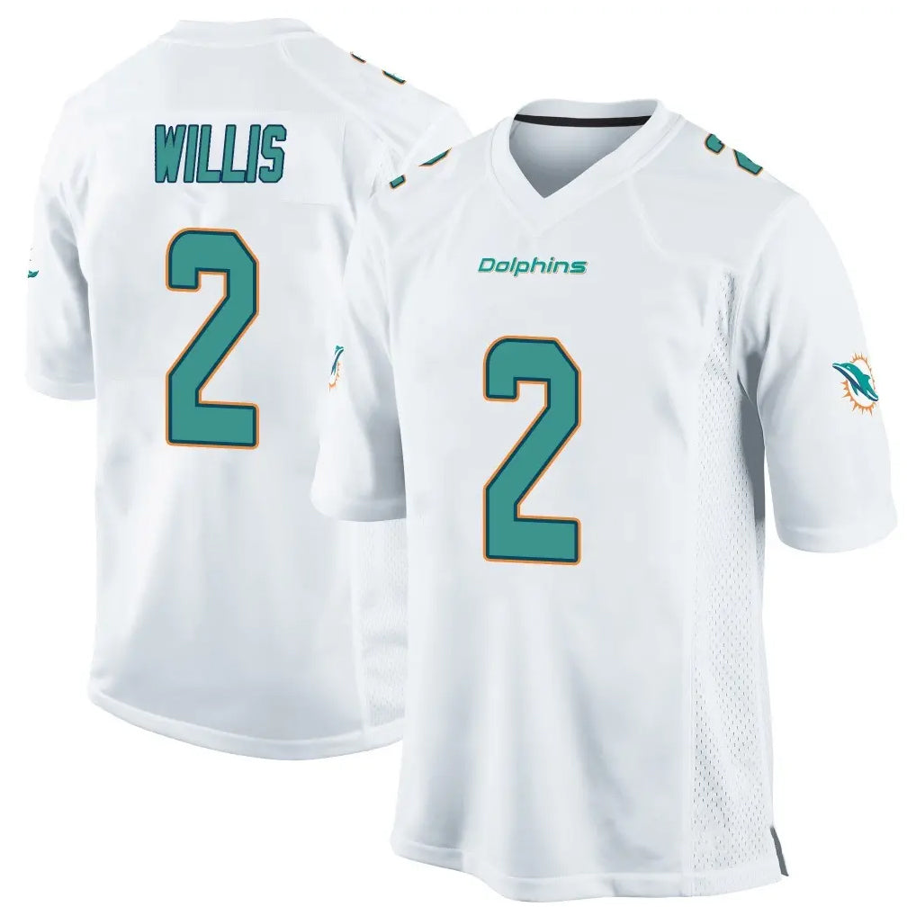 Punc M.Dolphins #2 Malik Willis Player White Home Game Stitched Jerseys
