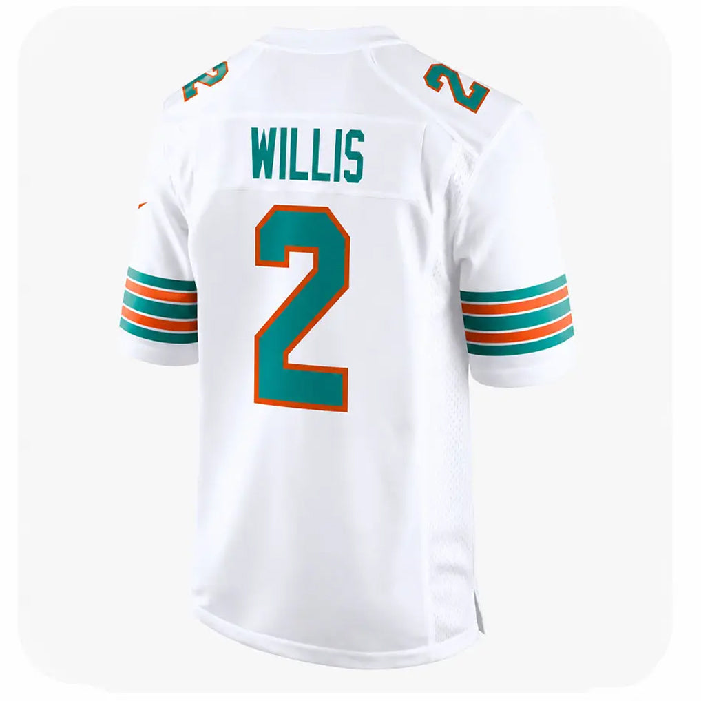 Punc M.Dolphins #2 Malik Willis Player White Limited Home Game Stitched Jerseys