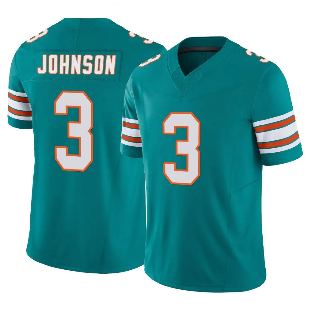Punc M.Dolphins #3 Chris Johnson Player Aqua Limited Alternate Vapor F.U.S.E. Home Game Stitched Jerseys