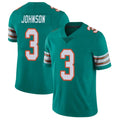 Punc M.Dolphins #3 Chris Johnson Player Aqua Limited Alternate Vapor Untouchable Home Game Stitched Jerseys