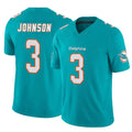 Punc M.Dolphins #3 Chris Johnson Player Aqua Limited Vapor F.U.S.E. Home Game Stitched Jerseys