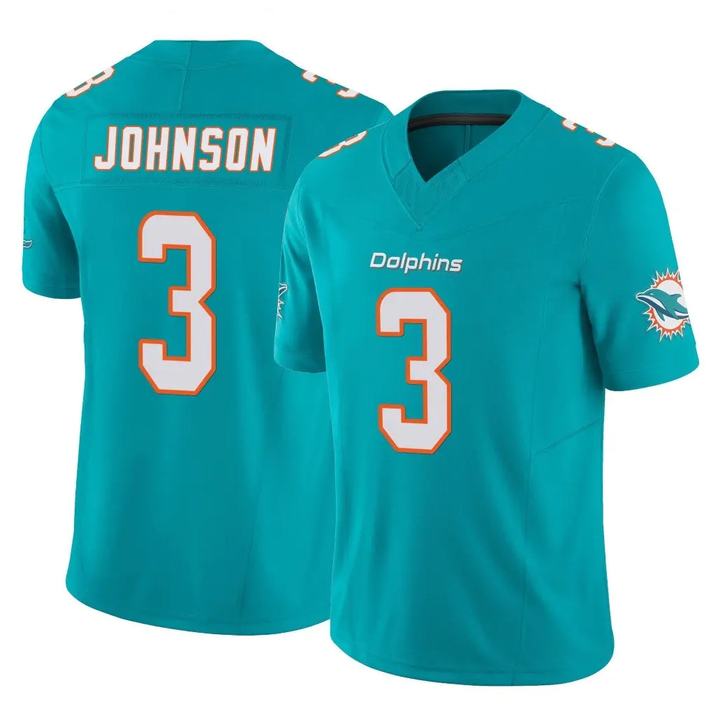 Punc M.Dolphins #3 Chris Johnson Player Aqua Limited Vapor F.U.S.E. Home Game Stitched Jerseys
