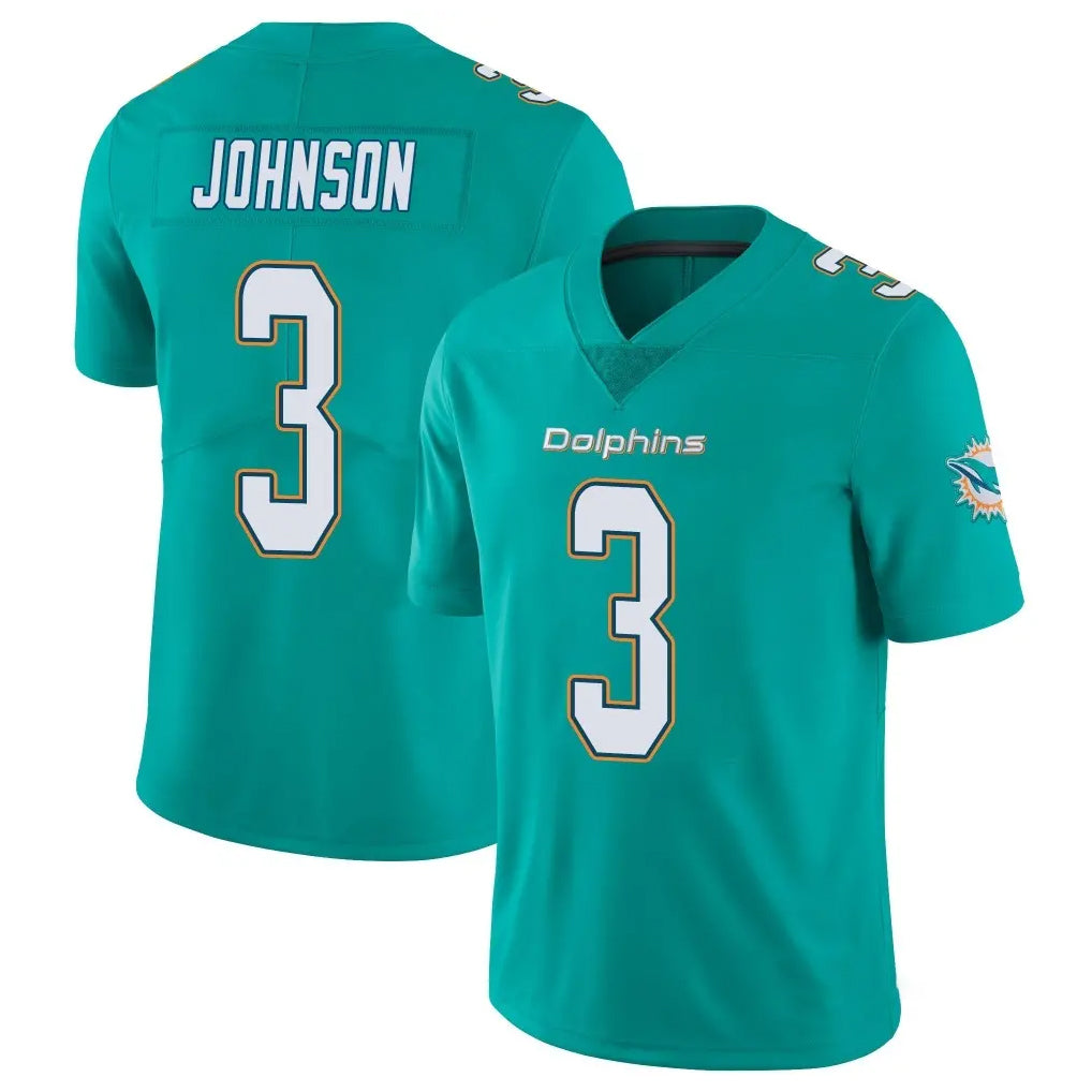 Punc M.Dolphins #3 Chris Johnson Player Aqua Limited Vapor Untouchable Home Game Stitched Jerseys