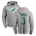 Punc M.Dolphins #3 Chris Johnson Player Gray LOGO Pullover Hoodies Limited Stitched Jerseys