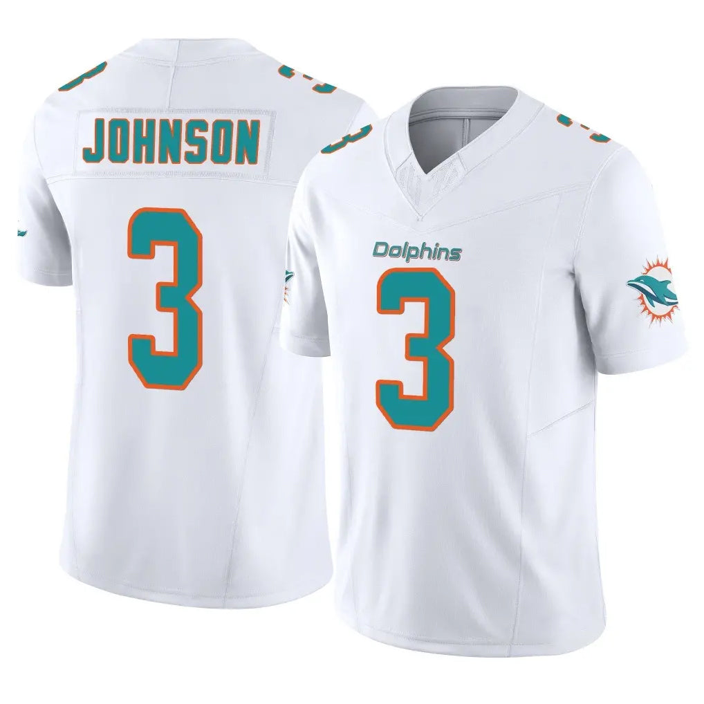 Punc M.Dolphins #3 Chris Johnson Player White Limited Vapor F.U.S.E. Home Game Stitched Jerseys