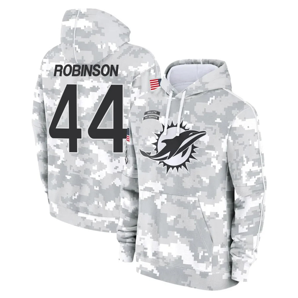 Punc M.Dolphins #44 Chop Robinson Player Arctic Camo Salute to Service Hoodies Limited Game Stitched Jerseys
