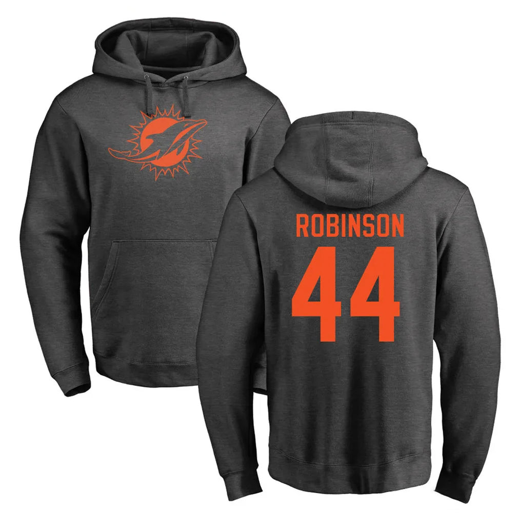 Punc M.Dolphins #44 Chop Robinson Player Darkgray Pullover Hoodies Limited Stitched Jerseys