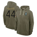 Punc M.Dolphins #44 Chop Robinson Player Olive Salute to Service Pullover Hoodies Limited Stitched Jerseys