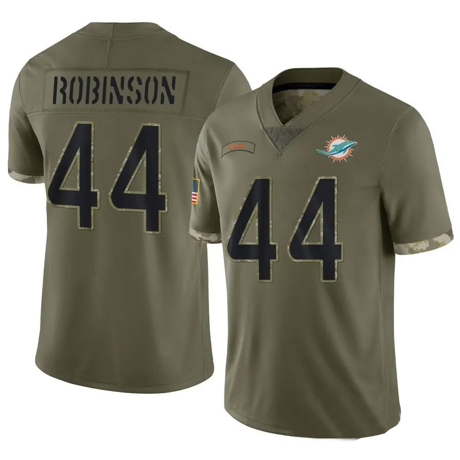 Punc M.Dolphins #44 Chop Robinson Player Salute To Service Olive Stitched Jerseys