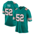 Punc M.Dolphins #52 Patrick Paul Player Aqua Alternate Home Game Stitched Jerseys