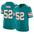 Punc M.Dolphins #52 Patrick Paul Player Aqua Limited Alternate Vapor F.U.S.E. Home Game Stitched Jerseys