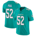 Punc M.Dolphins #52 Patrick Paul Player Aqua Limited Vapor Untouchable Home Game Stitched Jerseys