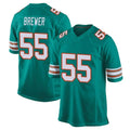 Punc M.Dolphins #55 Aaron Brewer Player Aqua Alternate Home Game Stitched Jerseys