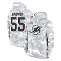 Punc M.Dolphins #55 Aaron Brewer Player Arctic Camo Salute to Service Hoodies Limited Game Stitched Jerseys
