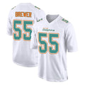 Punc M.Dolphins #55 Aaron Brewer Player White Fashion Home Game Stitched Jerseys