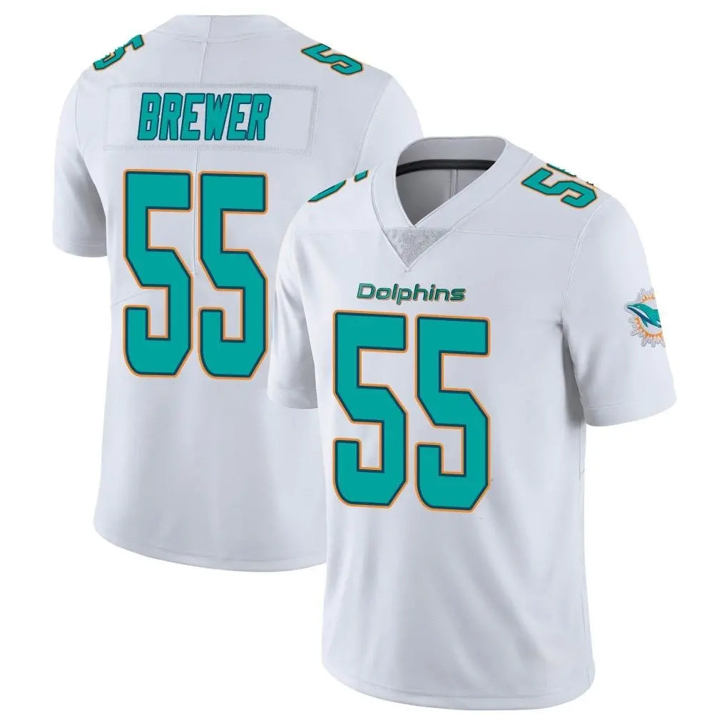 Punc M.Dolphins #55 Aaron Brewer Player White Limited Vapor Untouchable Home Game Stitched Jerseys