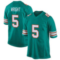 Punc M.Dolphins #5 Jaylen Wright Player Aqua Alternate Home Game Stitched Jerseys