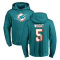 Punc M.Dolphins #5 Jaylen Wright Player Aqua LOGO Pullover Hoodies Limited Stitched Jerseys