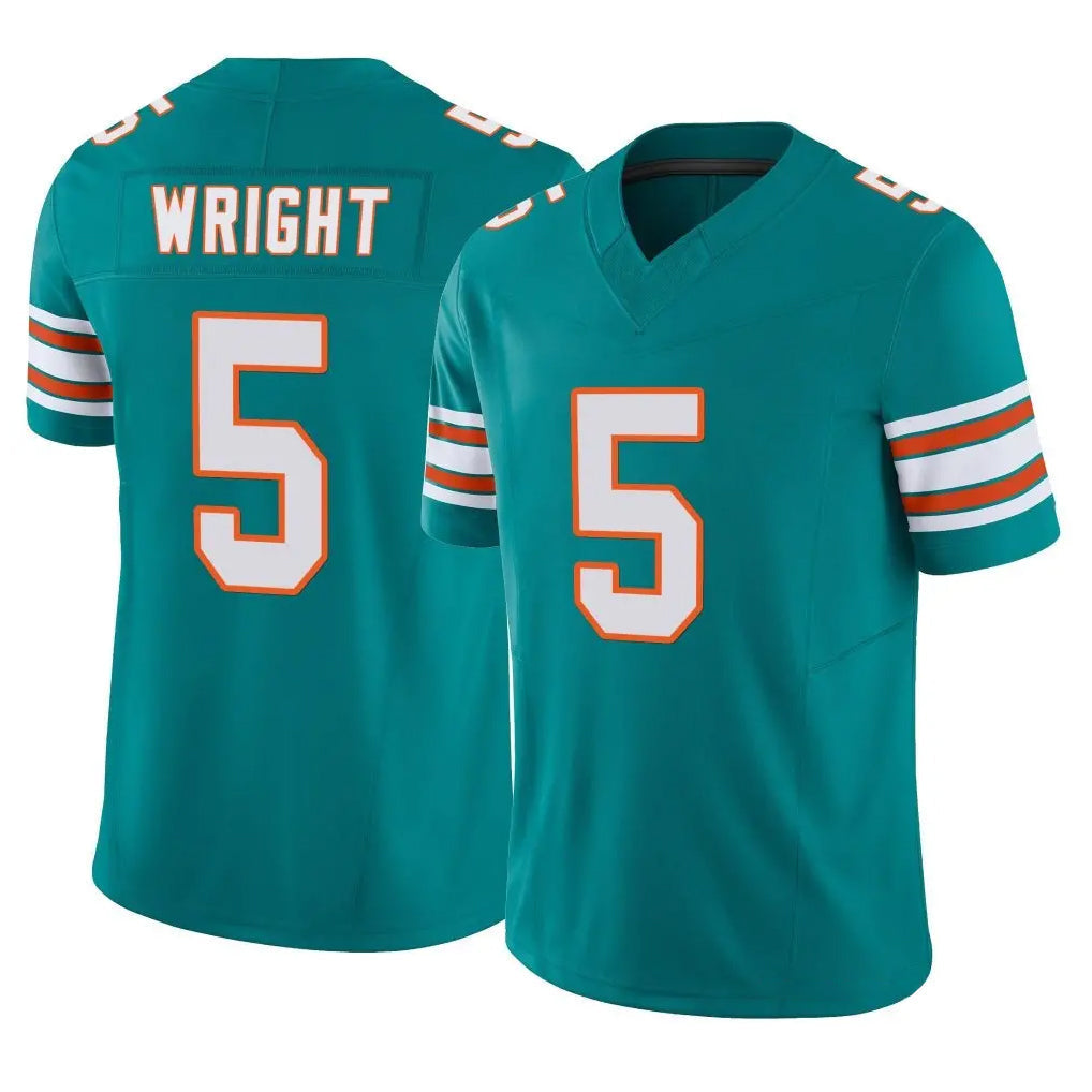 Punc M.Dolphins #5 Jaylen Wright Player Aqua Limited Alternate Vapor F.U.S.E. Home Game Stitched Jerseys