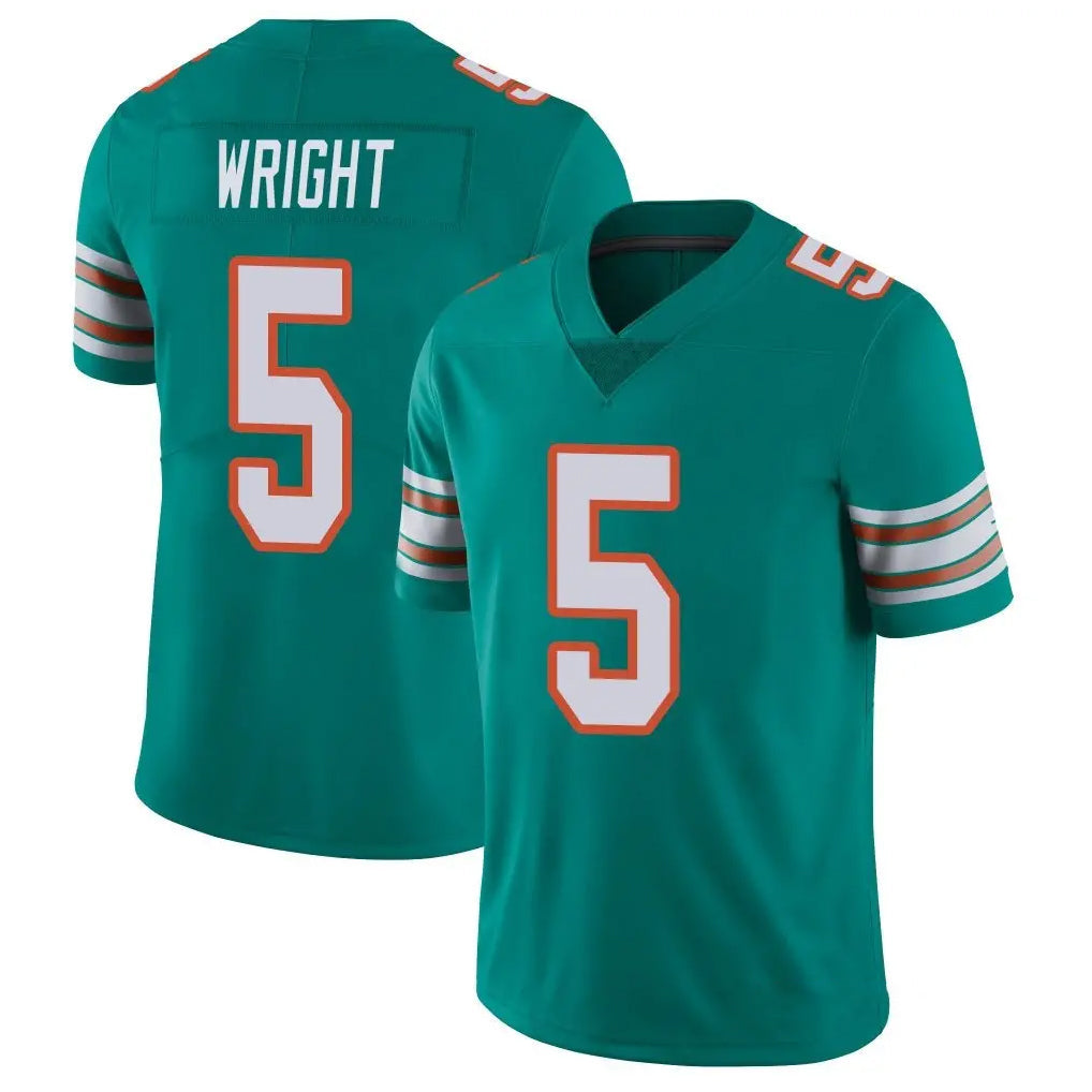 Punc M.Dolphins #5 Jaylen Wright Player Aqua Limited Alternate Vapor Untouchable Home Game Stitched Jerseys