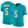 Punc M.Dolphins #5 Jaylen Wright Player Aqua Limited Vapor F.U.S.E. Home Game Stitched Jerseys
